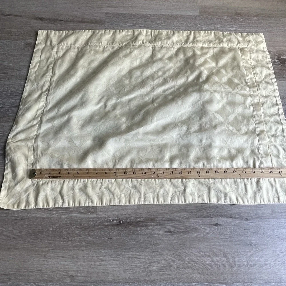 Frette Italy Pillow Shams Lot Of 4 Jacquard Embroidered Yellow White Luxury